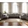 DeLife Wohnlandschaft Clovis XL Hellgrau Strukturstoff Modulsofa Armlehne