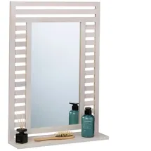 Relaxdays Badspiegel mit Ablage in Vintage-Weiß Weiß