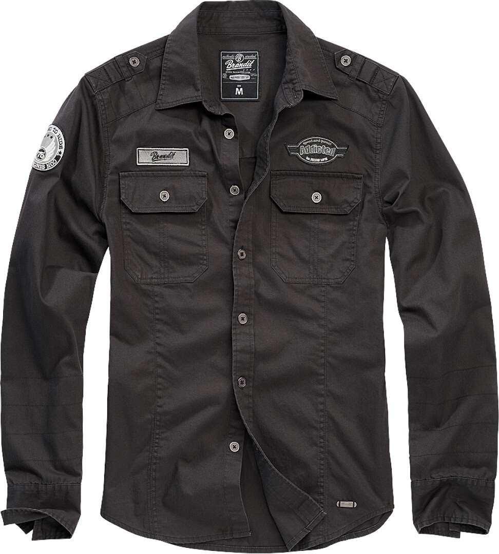 Brandit Luis Vintage Shirt, zwart, 4XL