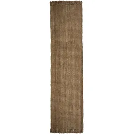 Flair Rugs Läufer Jute Boucle, rechteckig, Höhe: 7 mm, aus 100% Jute, mit Fransen, aus Naturfasern beige 60 cm x 150 cm x 7 mm