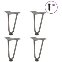 VidaXL Haarnadelbeine für Couchtisch 4 Stk. Naturstahl 20 cm