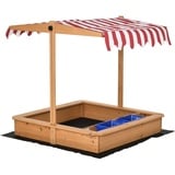 Outsunny Sandkasten mit Dach gelb 107,5L x 107,5B x 110H cm