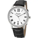 EICHMÜLLER Herrenuhr RE1102 silberfarben-Weiss-schwarz Lederband 40 mm