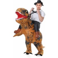RHESHIN Kostüm T Rex aufblasbar Dinosaurier Erwachsene Verkleidung (braun)