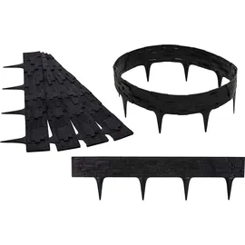 GARDENIX Beeteinfassung 316 x 20 cm 4 Stück Schwarz