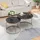 [en.casa] Skagen Marmor schwarz / silber 2er Set