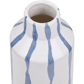 Beliani Blumenvase Assus Steinzeug 22 cm Weiß