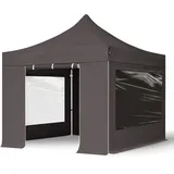 TOOLPORT Faltpavillon 3 x 3 m inkl. 4 Seitenteile Grau