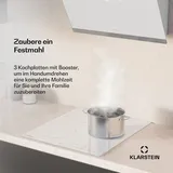 Klarstein Delicatessa Induktionskochfeld - 3-Zonen Einbau-Induktionskochplatte, 6600W mit Boostern, Slider Touch Control, Timer & Kindersicherung, Weiß,