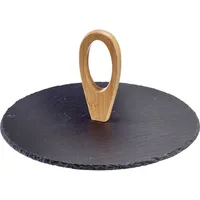 Westmark Servierplatte WESTMARK "Tapas + Friends", grau (anthrazit), B:30cm H:2,4cm L:30cm, Bambus, Schiefer, Servierplatten, Servierplatte, Ø 30 cm