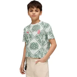 Puma Ac Milan Ftblculture Kurzarm-t-shirt - Warm White / Green Moon - 9-10 Jahre