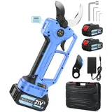 Akku Astschere 70mm, Gartenschere Akku mit 4-Stufige, 2×4000mAh Akku,1500W Bürstenloser Motor Bypass Baumschere, LCD-Display & Sicherheitslock, SK7-Klingen, Elektrische Astschere für Garten, Obstbäume
