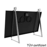 SunEnergyXT Solarmodulhalterung 3-in-1 (silber) für Balkonkraftwerk MSH-01A / MSH-02A - Balkon, Terasse, Flachdach - Für runde Geländerstäbe / 4 Stück