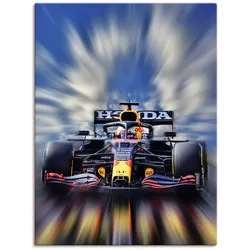 Wandbild ARTLAND "Max Verstappen - Weltmeister der Formel1", blau (farbe bild(er): blau), B:60cm H:80cm, Bilder, als Alubild, Outdoorbild, Leinwandbild, Poster, Wandaufkleber