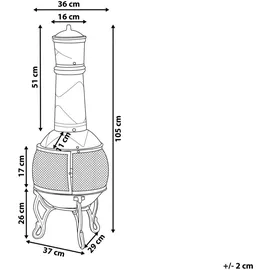 Beliani TACORA 37 cm, Freizeit, Campingzubehör, Feuerschalen
