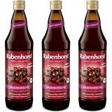 RABENHORST Sauerkirsche Muttersaft BIO, 3er Pack (3 x 700 ml) - 100% purer Sauerkirsch-Direktsaft aus erster Pressung