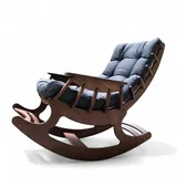 Wood Spark Relaxsessel Schaukelstuhl für Garten & Balkon – Holz-Gartenmöbel Set – Schaukelsessel mit Holzoptik in Wenge & Matratze in Graphit – Bequemer Relaxsessel – Balkonmöbel