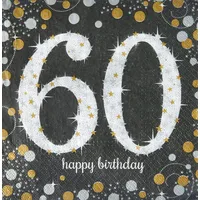 Amscan 60. Geburtstag, 16 Servietten