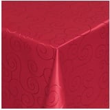 Moderno Tischdecke Tischdecke Stoff Damast Ornamente Jacquard Ranken Design mit Saum, Oval 160x280 cm rot Oval 160x280 cm