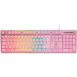 Deltaco PK75 Gaming Tastatur Membran RGB pink