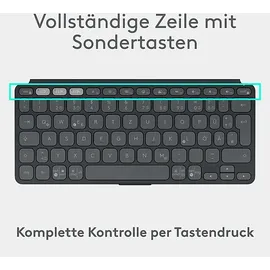 Logitech Keys-To-Go 2, schlanke und kompakte mobile kabellose Tastatur Graphite