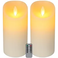 Relaxdays LED Kerze 24,5 cm 2 St. weiß