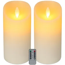 Relaxdays LED Kerze 24,5 cm 2 St. weiß