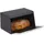 Relaxdays Brotkasten Edelstahl, Brot Aufbewahrungsbox, Hbt: 20,5 x 34,5 x 23,5 cm, Brotaufbewahrung, Metall, Schwarz