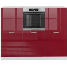 Vicco Küchenblock Bordeaux Hochglanz/Weiß, 180 cm ohne Arbeitsplatte