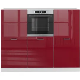 Vicco Küchenblock Bordeaux Hochglanz/Weiß, 180 cm ohne Arbeitsplatte