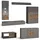 Feldmann-Wohnen Wohnwand, Grau, Braun, Holz, 13 Fächer, 5 Schubladen, Rechteckig, 450x144x60 cm, Wohnzimmer, Wohnwände, Wohnwand-Sets