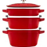 Staub Cocotte Kochtopfset 3-tlg. kirsch-rot