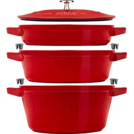 Staub Cocotte Kochtopfset 3-tlg. kirsch-rot