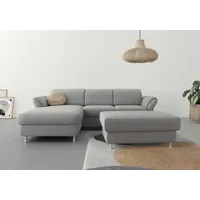 sit&more Ecksofa Apulia L-Form, wahlweise Bettfunktion, Bettkasten und Kopf- und Armteilverstellung grau 250 cm x 78 cm - 96 cm x 185 cm