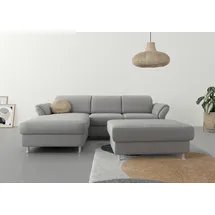 sit&more Ecksofa Apulia L-Form, wahlweise Bettfunktion, Bettkasten und Kopf- und Armteilverstellung grau 250 cm x 78 cm - 96 cm x 185 cm