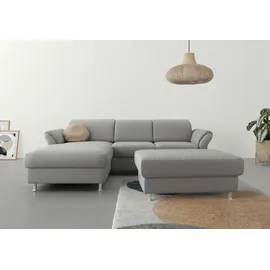 sit&more Ecksofa Apulia L-Form, wahlweise Bettfunktion, Bettkasten und Kopf- und Armteilverstellung grau 250 cm x 78 cm - 96 cm x 185 cm