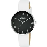 Lorus RG225SX9 Damen Schwarz Zifferblatt Weiß Lederarmband Uhr