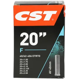 CST 70701 Fahrradschlauch, Schwarz, 20 x 1.50-2.50" 40/62-406 AV 40 mm