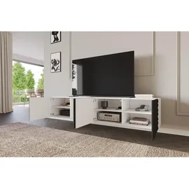 altdecor VIRA Lowboard 200 cm Schwarz/Holzwerkstoff