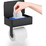 Toilettenpapierhalter, Wandmontage Ohne Bohren, Mit Ablagen Und Feuchttuchspender
