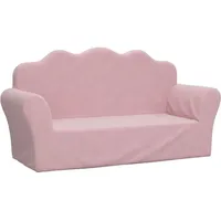 vidaXL Kindersofa 2-Sitzer Rosa Weich Plüsch