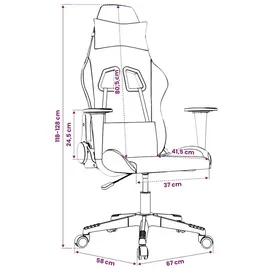 vidaXL Gaming-Stuhl Schwarz und Weiß