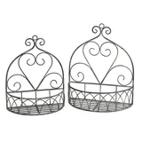 Ambiente Haus Wandregal 2er Set rund 37 x 18 x 45 cm Grau