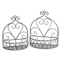 Ambiente Haus Wandregal 2er Set rund 37 x 18 x 45 cm Grau