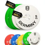 HQ Germany® Hantelscheiben 50mm [Set/Paar 5-25kg] - Wettkampf Vollgummi Bumper Plates 30kg - Hantelscheiben Set 50mm, Gewichtsscheiben, Gewichte, Weight Plates nach IWF Standard
