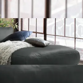 KAWOLA Sofa LOLA Ecksofa Leder schwarz mit motorischer Relaxfunktion Recamiere rechts - Schwarz