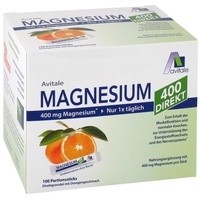 Avitale Magnesium 400 Direkt Orange Portionssticks 100 St.