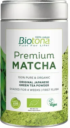 Biotona Bio Premium Matcha Original Japanisches Grüntee-Pulver Dose 80g