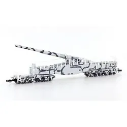 HOBBYTRAIN H23603 N Eisenbahngeschütz K5 Leopold Metalmodell wintertarn, DRG, Ep. II