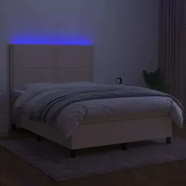 vidaXL Boxspringbett 140 x 200 cm Creme